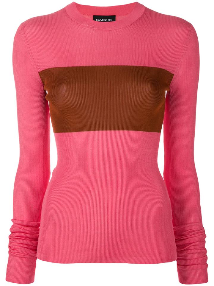 Calvin Klein 205w39nyc Contrast Panel Top - Pink & Purple