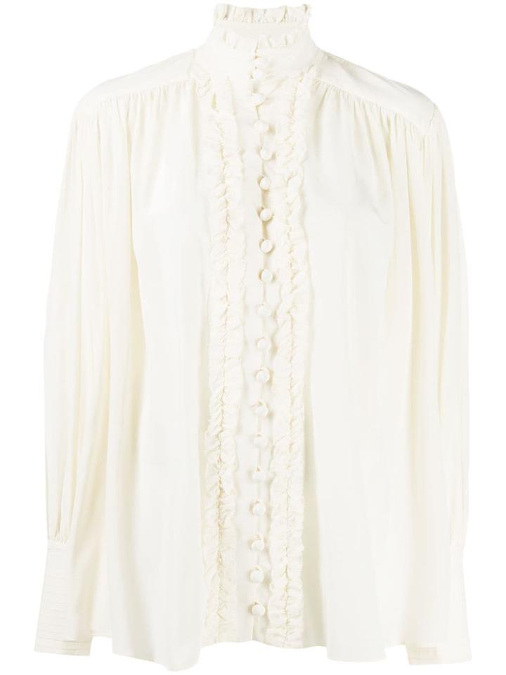 Zimmermann Espionage Smock Frill Blouse - Neutrals