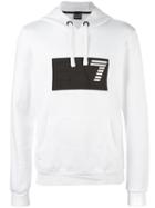 Ea7 Emporio Armani Logo Print Hoodie, Men's, Size: Medium, White, Cotton