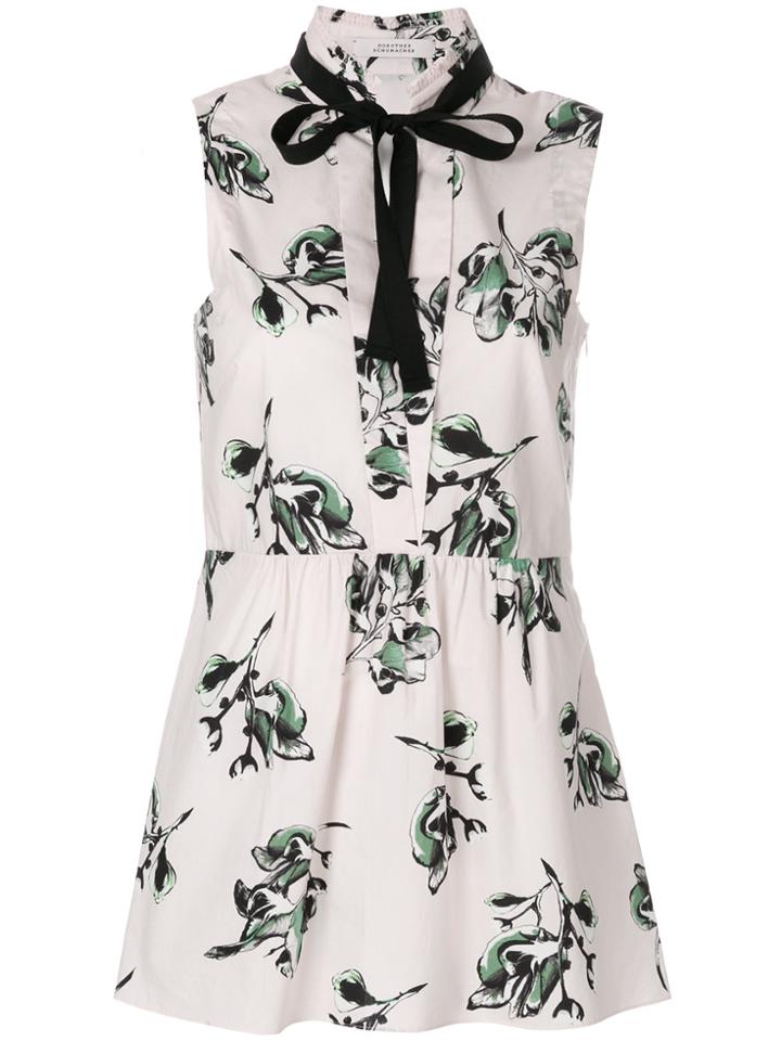 Dorothee Schumacher Pussybow Floral Blouse - Pink & Purple