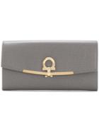 Salvatore Ferragamo Gancio Lock Continental Wallet - Grey