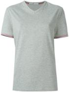 Moncler Classic V-neck T-shirt, Women's, Size: Small, Grey, Cotton/spandex/elastane
