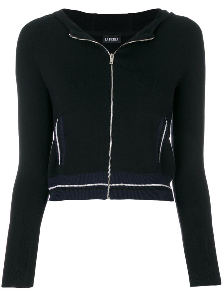 La Perla Silk Soul Zipped Cardigan - Black