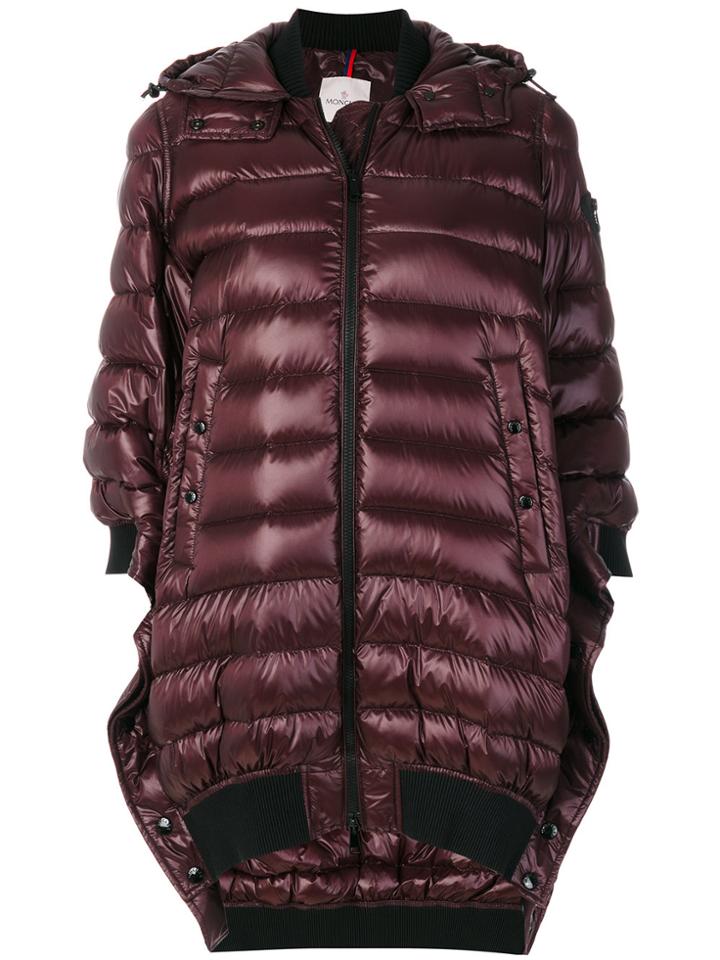 Moncler Asymmetric Hooded Puffer Jacket - Pink & Purple