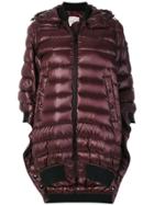 Moncler Asymmetric Hooded Puffer Jacket - Pink & Purple