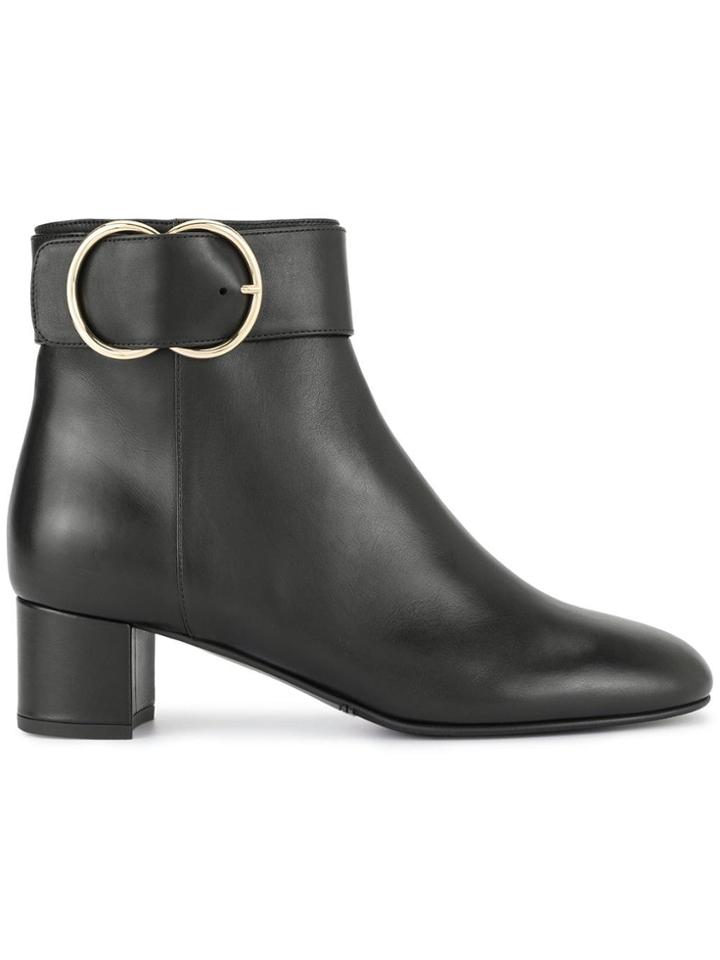 Bally Side Buckle Boots - Black