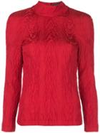 Alexa Chung Open Back Blouse - Red