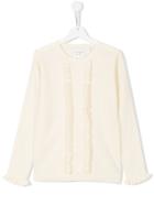 Les Coyotes De Paris Teen Ruffle Detail Knitted Sweater - White