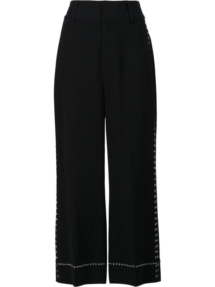 Wide-legged Cropped Trousers, Women's, Black, Polyester/triacetate, Derek Lam 10 Crosby