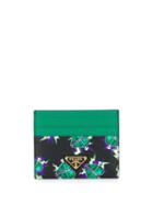 Prada Heart Print Cardholder - Green
