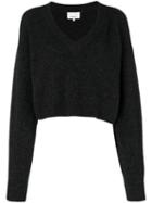 3.1 Phillip Lim Cropped V-neck Sweater - Grey