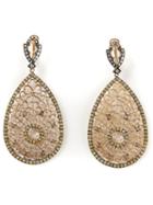 Loree Rodkin Filigree Diamond Tear Drop Earrings