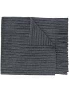 Homme Plissé Issey Miyake Ribbed Knitted Scarf - Grey