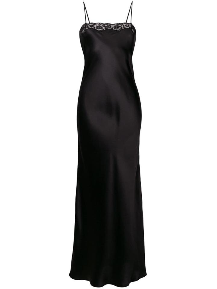 Mes Demoiselles Lace Inserts Slip Dress - Black