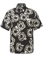 Prada Hibiscus Print Button Down Shirt - Grey