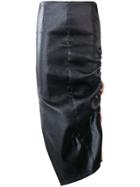 Paula Knorr Colour Block Lamé Draped Skirt - Blue
