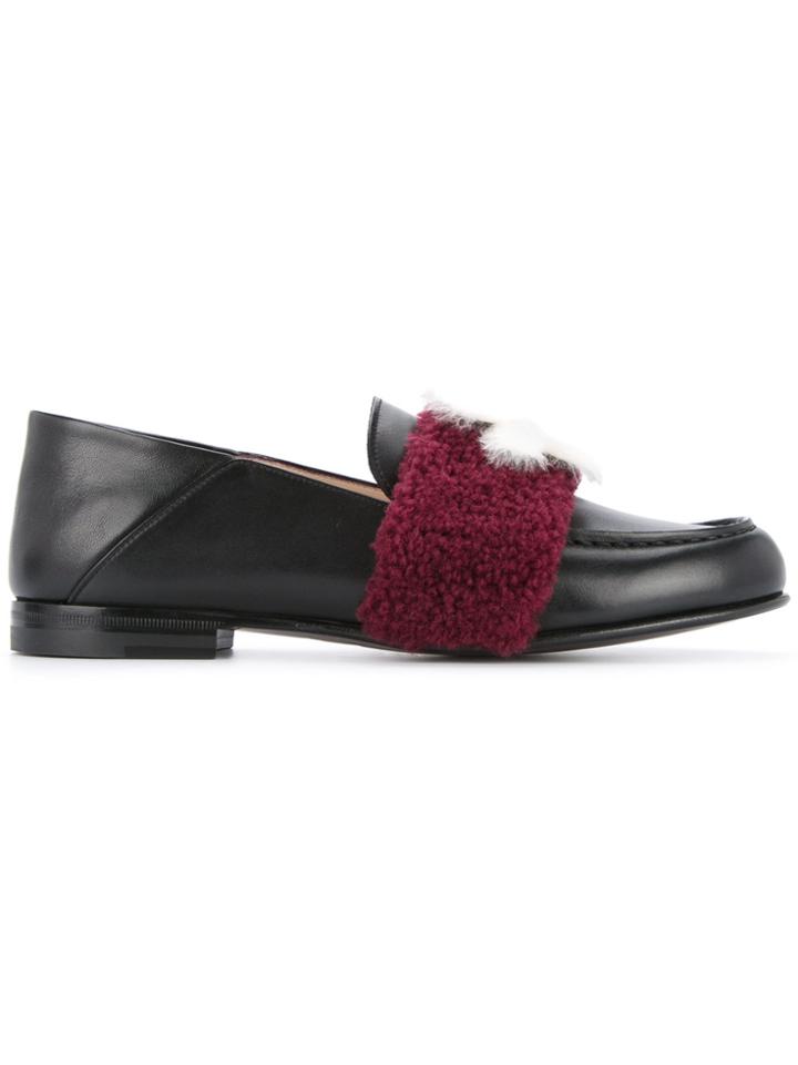 Fendi Embellished Loafers - Black