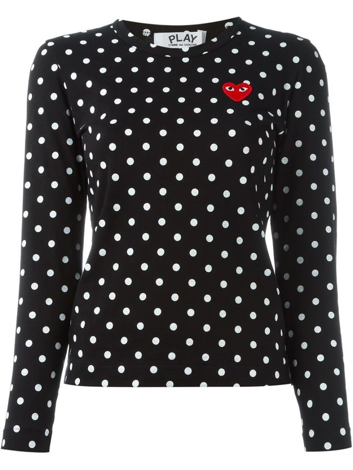 Comme Des Garçons Play Polka Dot Heart Logo T-shirt