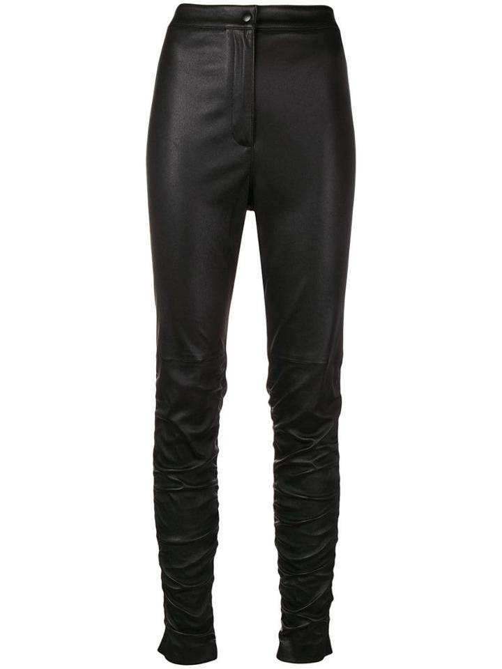 Alexander Wang Ruched Leather Trousers - Black