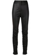 Alexander Wang Ruched Leather Trousers - Black