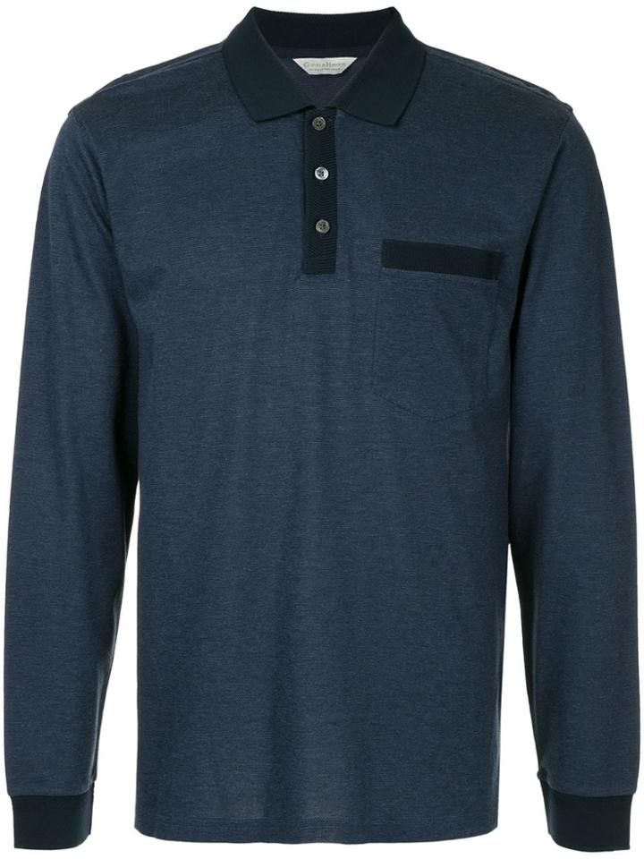 Gieves & Hawkes Longsleeved Polo Shirt - Blue