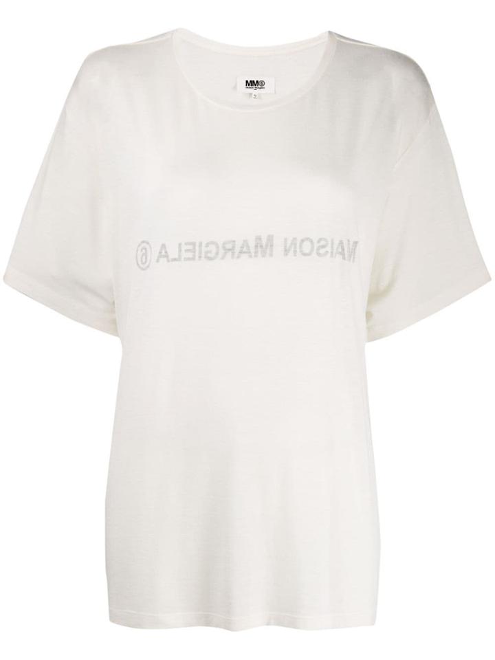 Mm6 Maison Margiela Inside Out Logo T-shirt - White