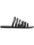 Ancient Greek Sandals Black Niki Leather Sandals