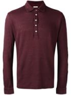 Massimo Alba Longsleeved Polo Shirt, Men's, Size: Large, Red, Linen/flax