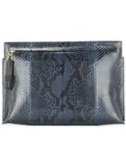 Loewe Snakeskin Clutch - Blue