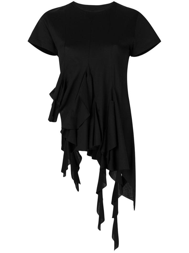 Marques'almeida Asymmetric Ruffled T-shirt - Black
