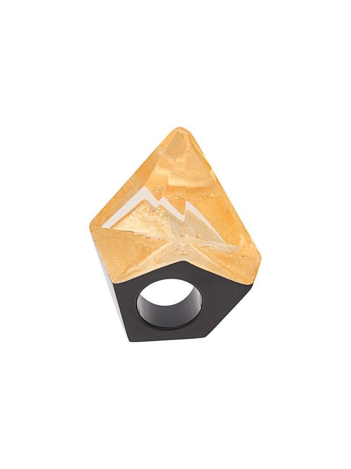 Monies Facet Spike Ring, Women's, Size: Large, Yellow/orange