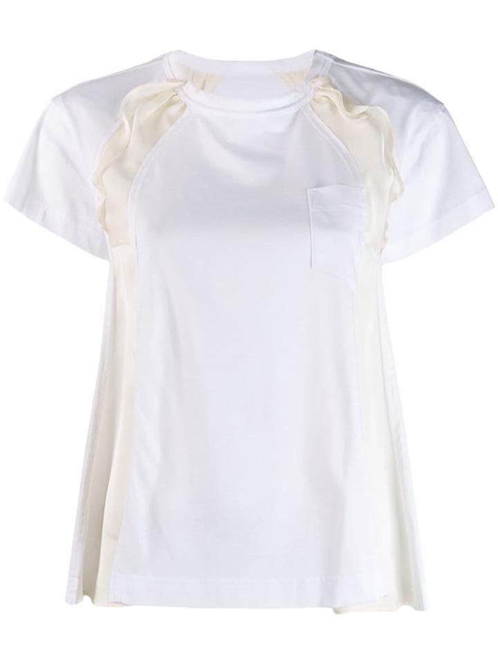 Sacai A-line Panelled T-shirt - White