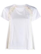 Sacai A-line Panelled T-shirt - White