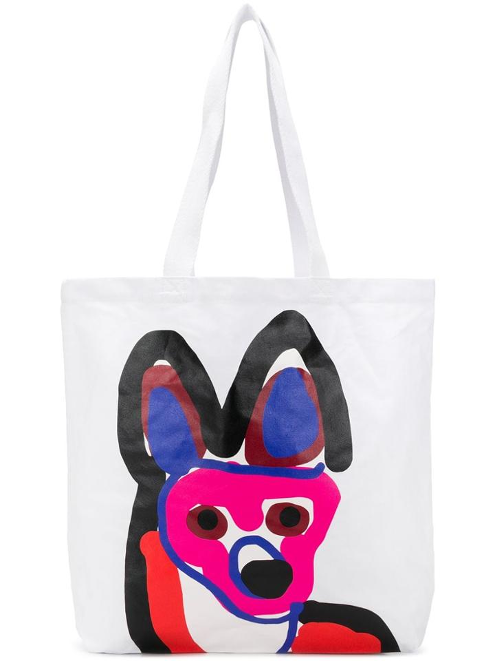 Maison Kitsuné Acide Fox Tote - White