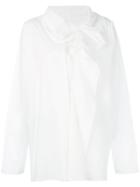 Y's - Drape Front Shirt - Women - Cotton - 2, White, Cotton