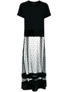 Andrea Bogosian Tulle Panel Long T-shirt - Black