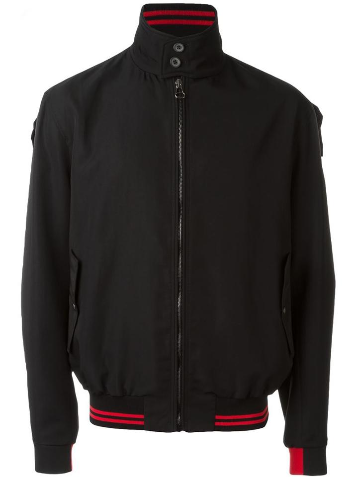 Lanvin Classic Bomber Jacket, Men's, Size: 54, Black, Polyester/viscose/wool/metallized Polyester