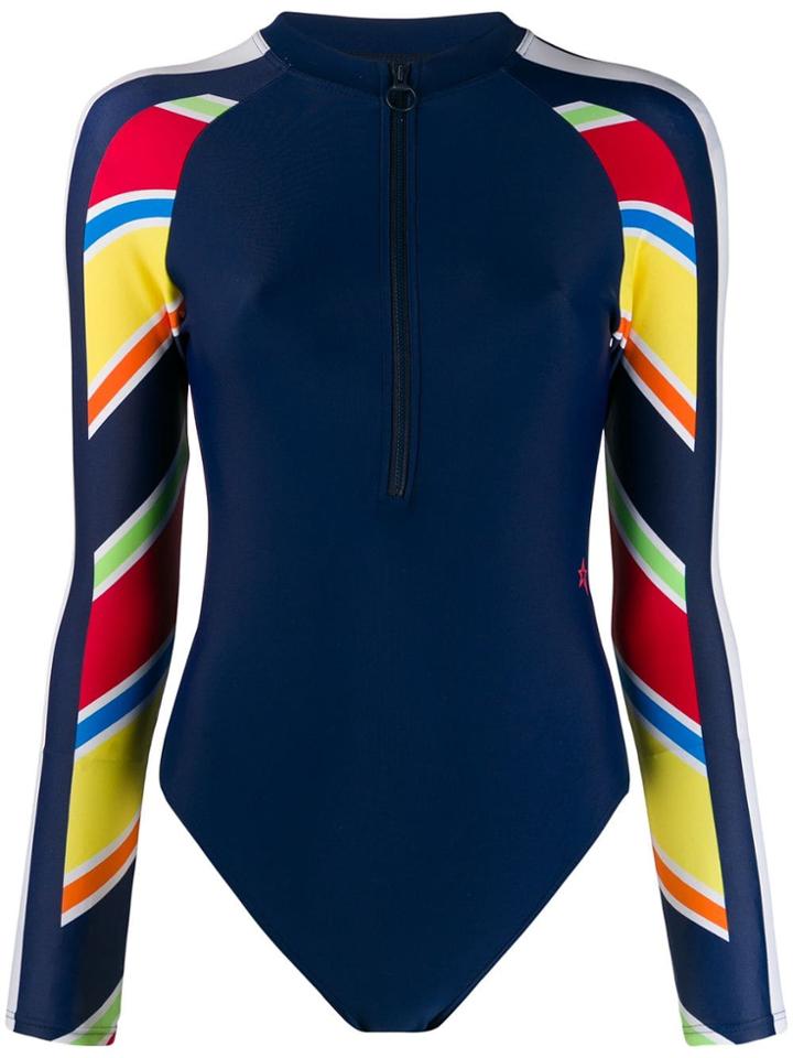Perfect Moment Contrast Sleeve Spring Suit - Blue