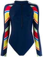 Perfect Moment Contrast Sleeve Spring Suit - Blue