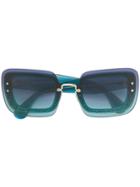 Miu Miu Eyewear Oversized Glitter Sunglasses - Green