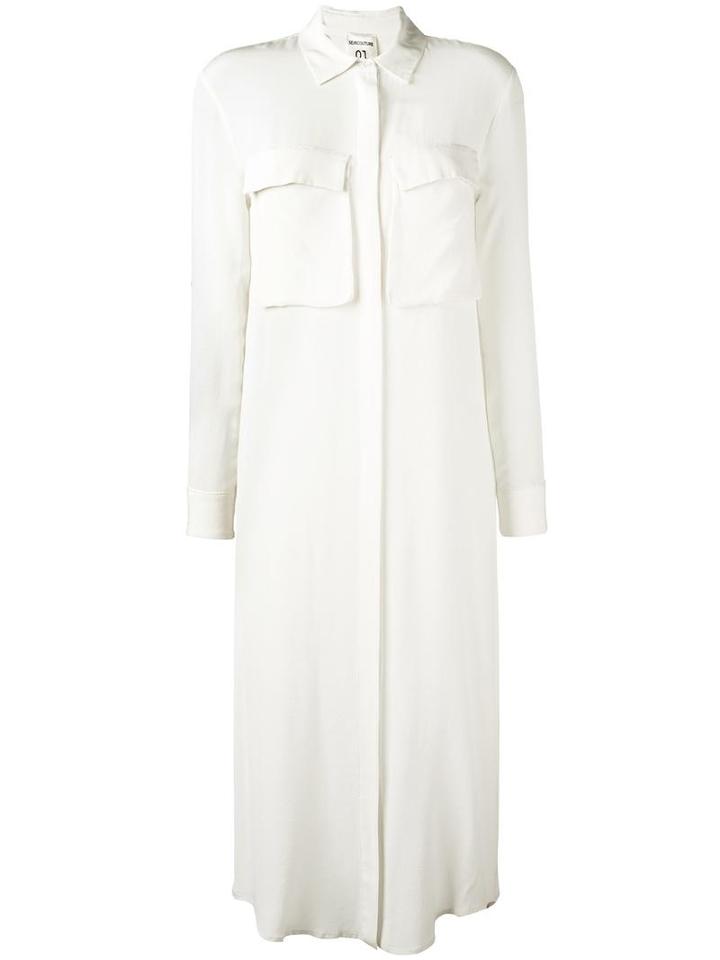 Semicouture Midi Shirt Dress, Women's, Size: 42, White, Silk