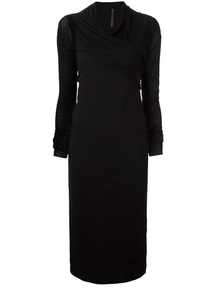 Rick Owens Lilies Draped Jersey Dress, Women's, Size: 44, Black, Viscose/nylon/cotton