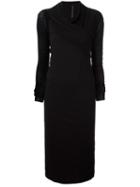 Rick Owens Lilies Draped Jersey Dress, Women's, Size: 44, Black, Viscose/nylon/cotton
