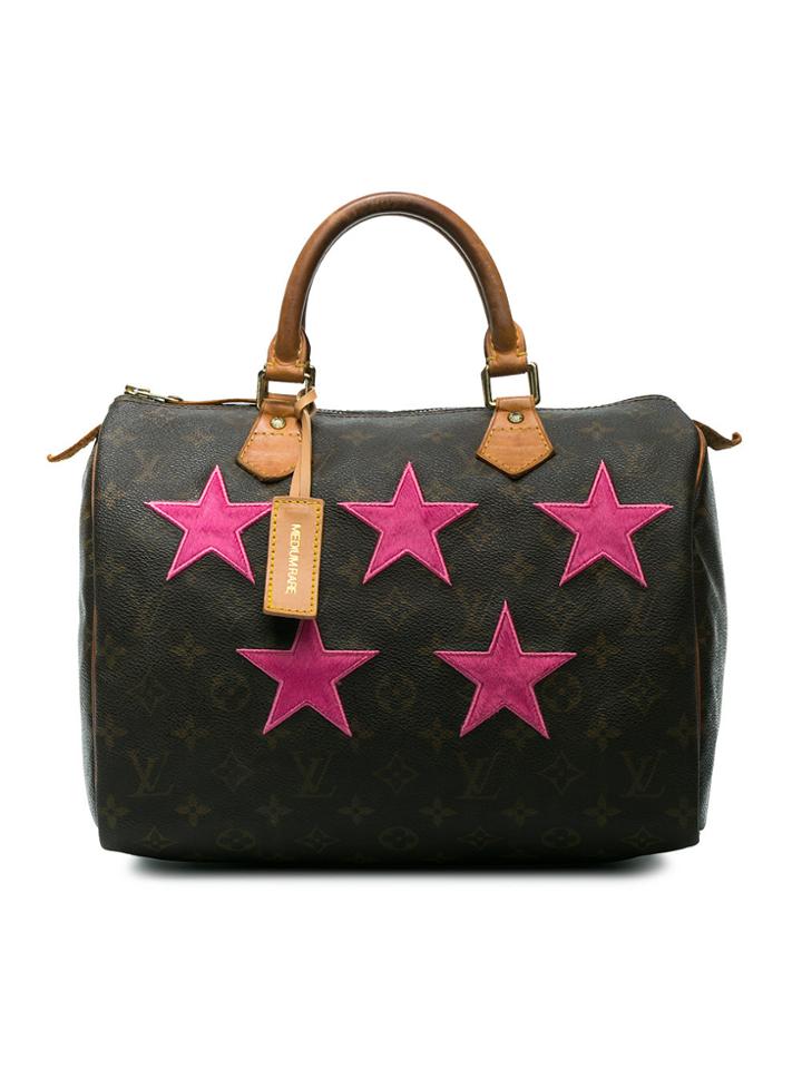 Medium Rare Customised Speedy Keepall With Pink Stars - Brown