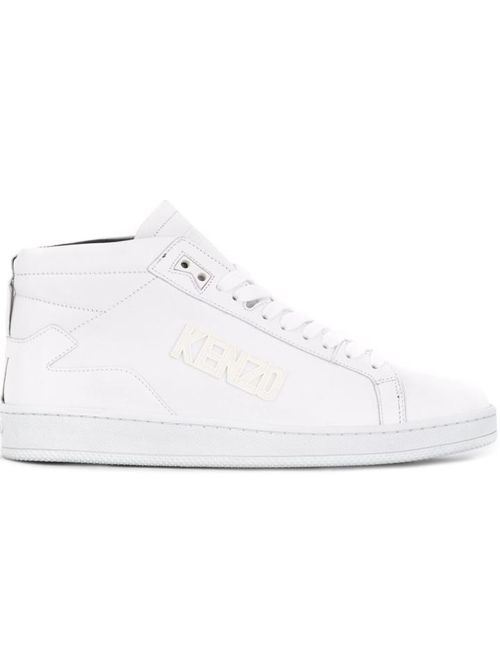 Kenzo Tenniz Hi-top Sneakers, Men's, Size: 42, White, Leather/nylon/rubber