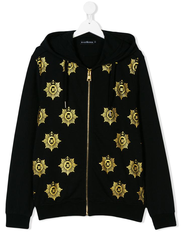 John Richmond Kids Teen Logo Zip-up Hoodie - Black