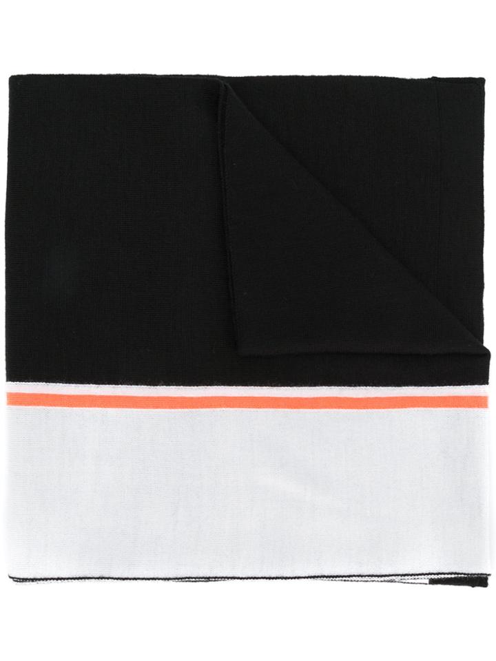 Iceberg Intarsia Logo Scarf - Black