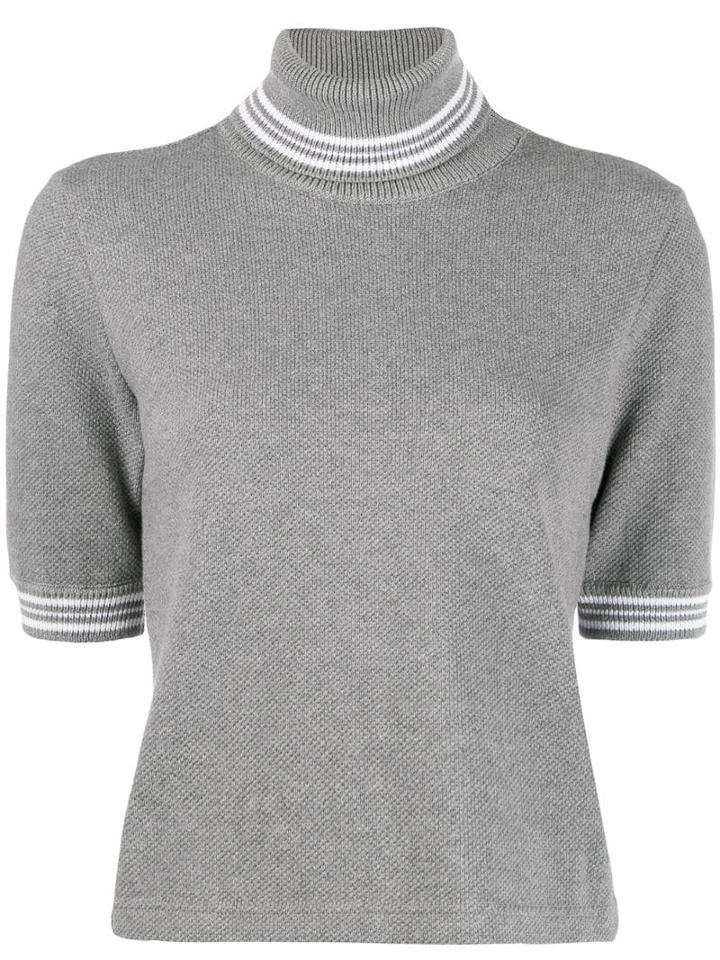 Thom Browne Roll-neck Top - Grey