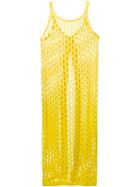 Marni Perforated Sleeveless Dress, Women's, Size: 40, Yellow/orange, Cotton