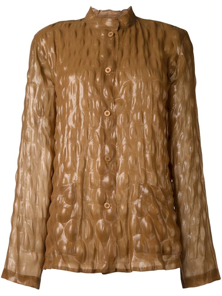 Issey Miyake Vintage Bubble Effect Top - Brown